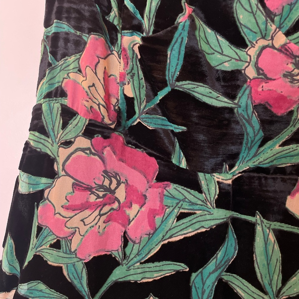 Lulu's Black Floral Maxi Dress with Pink & Green Print - Picture 9 of 11